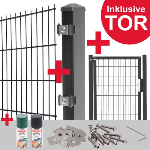Doppelstabmattenzaun set 1m - +,