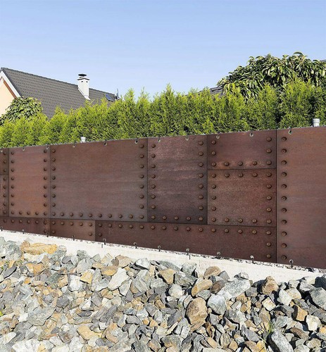 Zaunbanner rostiger stahl - rostiger,