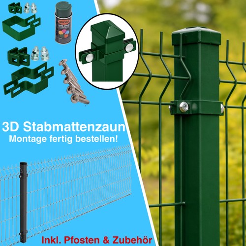 Doppelstabmattenzaun set - set, 3d